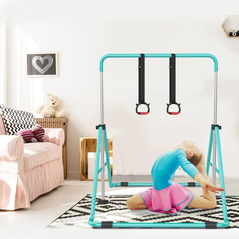 Adjustable Kids Gymnastic Bars Folding Training Kip Bar Expandable Home Use5
