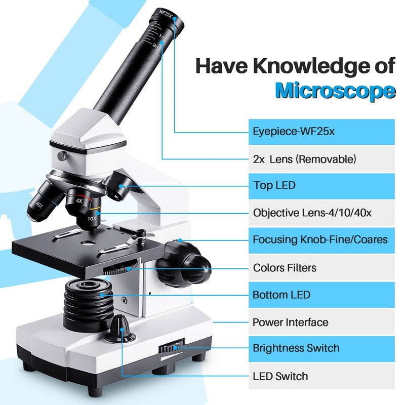 Biological Microscope 100X–2000X for Kids & Adults – High Power1