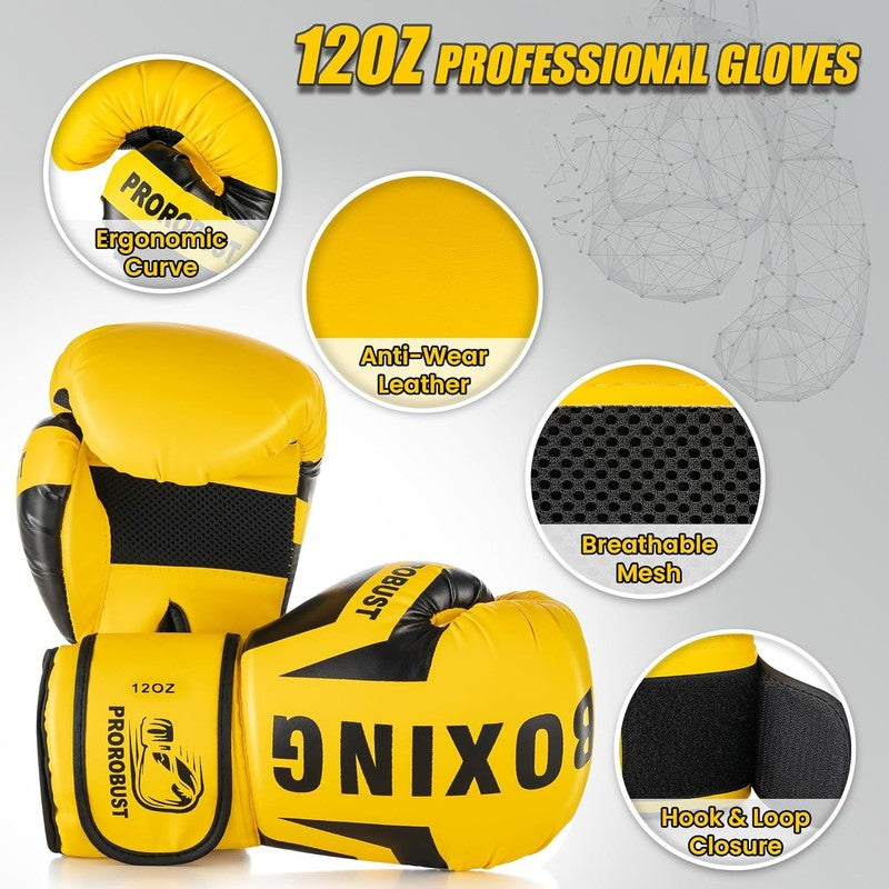 4Ft PU Punching Bag for Adults w 12oz Gloves MMA Kickboxing Training Unfilled3