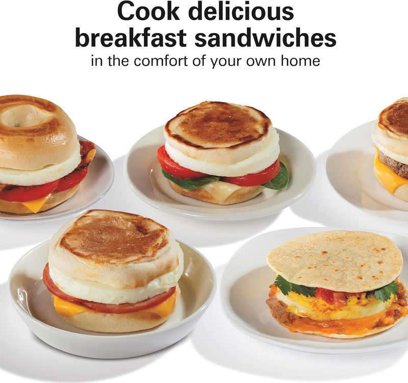 Dual Breakfast Sandwich Maker with Timer, Ready in 5 Minutes, Removable Dishwash3