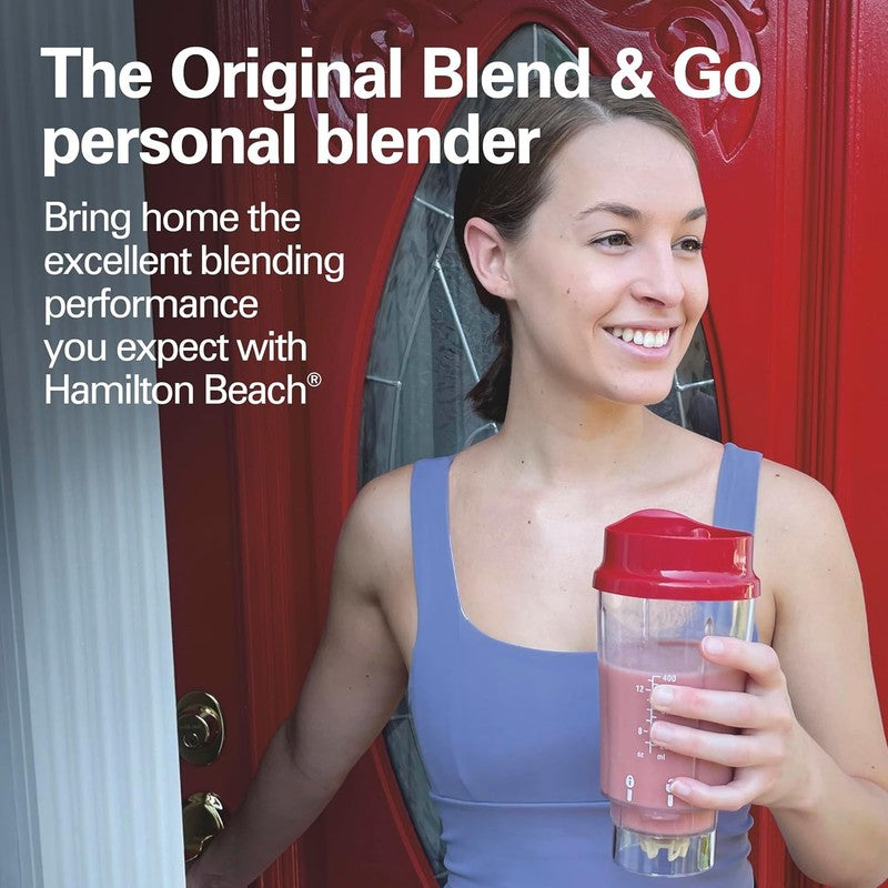 Portable Blender 14Oz BPA Free Cup & Lid, Stainless Steel Blades, Red 51101RV2