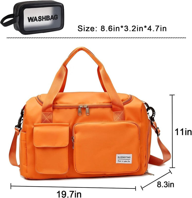 Women Gym Duffle Bag Travel Weekender Carry On w/ Shoe Compartment1