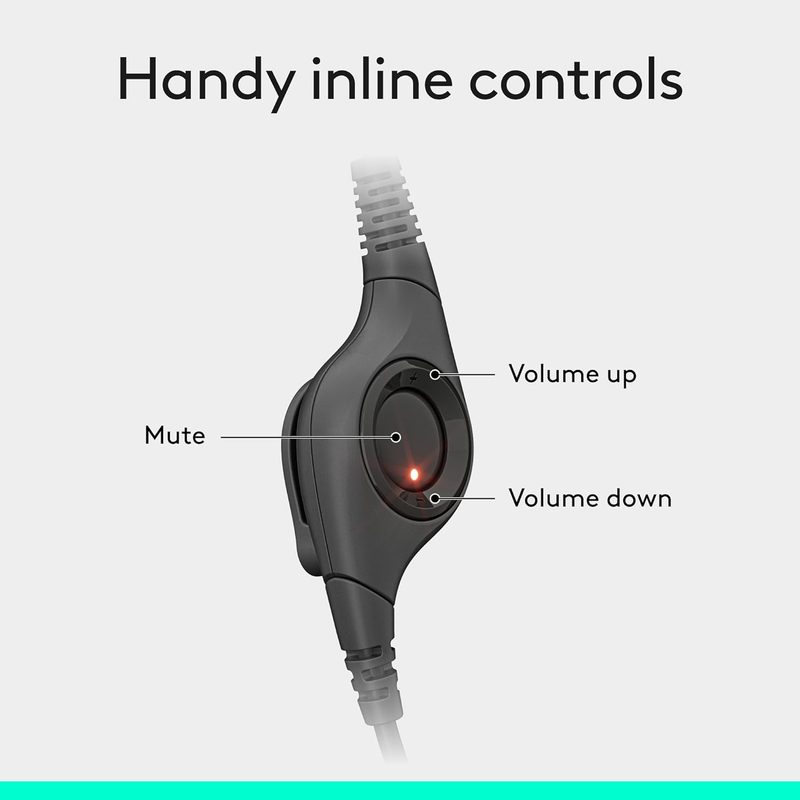 H390 Wired USB Headset for PC/Laptop, Noise Cancelling Mic, Chromebook USB-A3