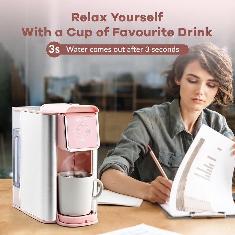 Pink 3 in 1 Single Serve Coffee Maker Capsule & Ground 6 10oz 50oz Tank3
