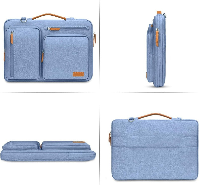 15.6 Inch Laptop Shoulder Bag 360 Protective Messenger 4 Zipper Pockets5