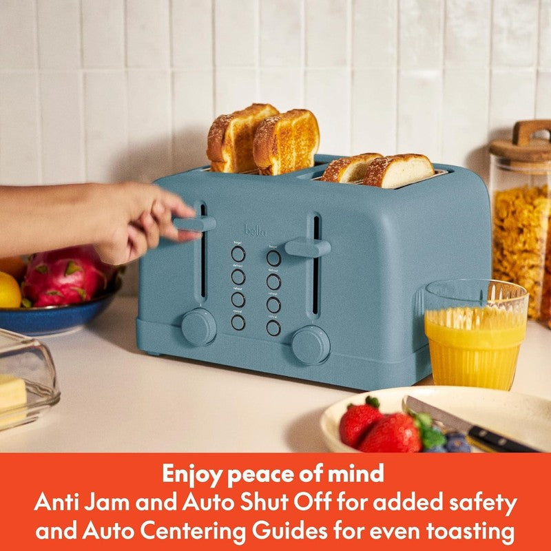4 Slice Toaster 900W 6 Shade Reheat Cancel Anti Jam Auto Shut Off Tray Surf5