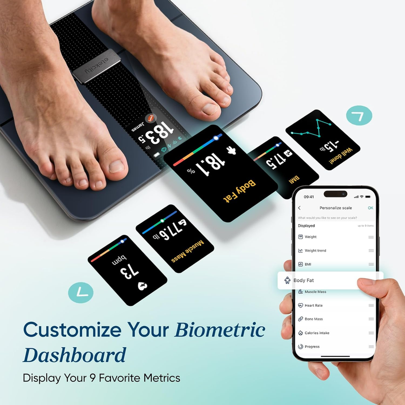 Smart Body Weight Scale BMI Body Fat Muscle Bluetooth FSA HSA 13 Metrics4