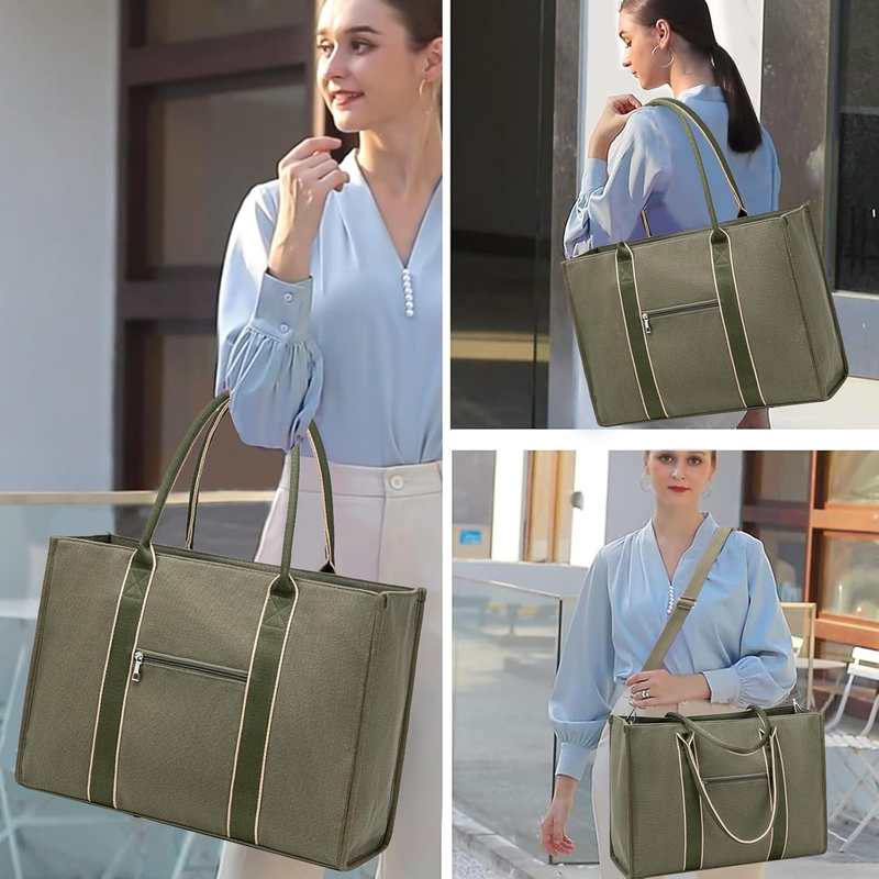 Laptop Tote Bag for Women Work 15.6 Inch Canvas Shoulder Bags Computer Messenger1
