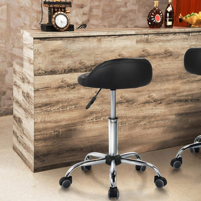 Ergonomic Height Adjustable Rolling Salon Stool with Backrest for Spa & Clinic5