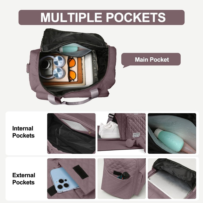 Travel Duffle Bag for Women Men Weekender Overnight Bags Carry on Gym Bag with W3