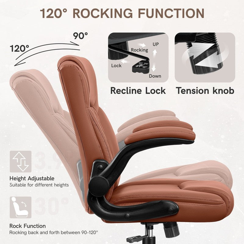 Leather Office Chair, Big and Tall Office Chair 400LBS Wide Seat Ergonomic Compu4