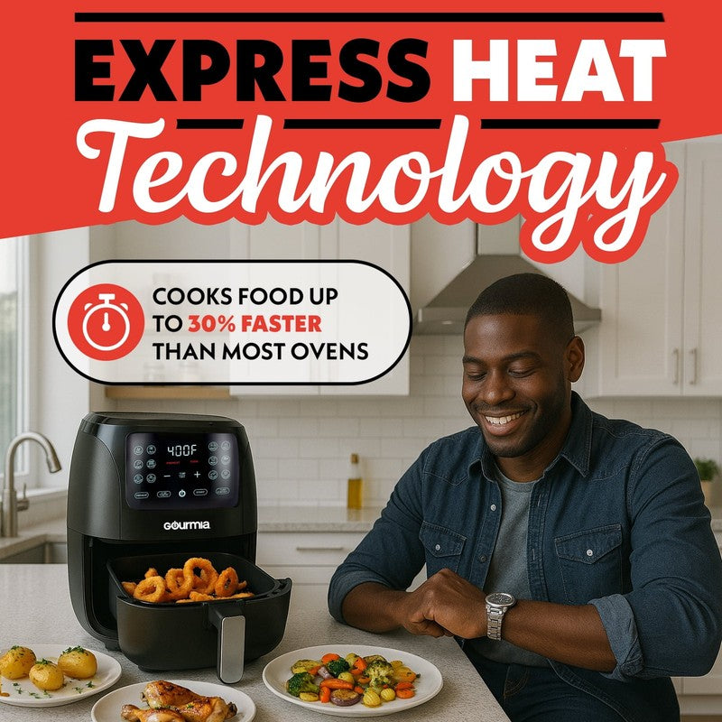 4-Qt Digital Air Fryer,Touchscreen, Compact, Dishwasher Safe, Black1
