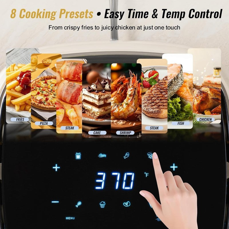 5QT Air Fryer Retro Design Cream White, Touchscreen, 8 Presets, Auto Shutoff3