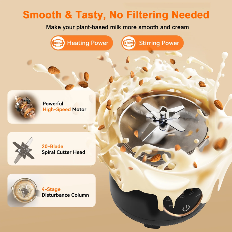 Luxmo 50oz Nut Milk Maker 10 in 1 Soy Almond Oat Milk Machine3