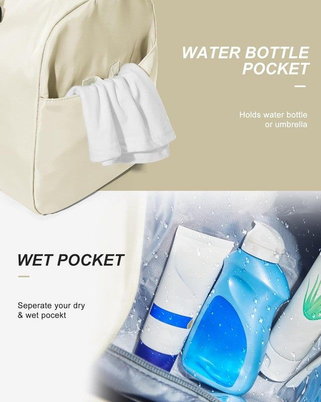 Gym Bag Unisex Shoe Compartment Wet Pocket Travel Duffel Tote Carry On Yoga Swim3