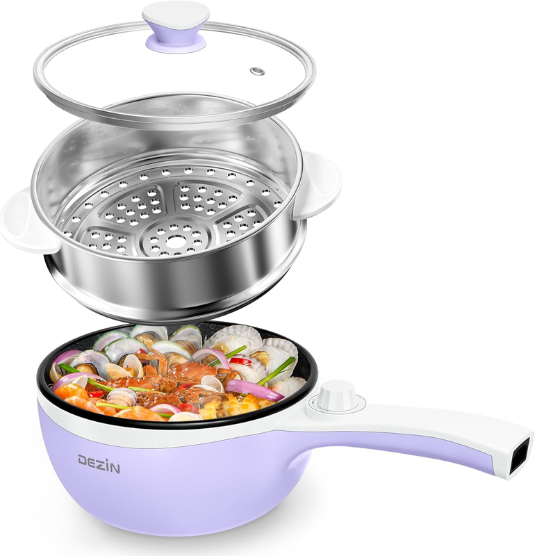 Electric Hot Pot 1.5L Steamer Non Stick Sauté Pan Noodle Cooker Power Control9