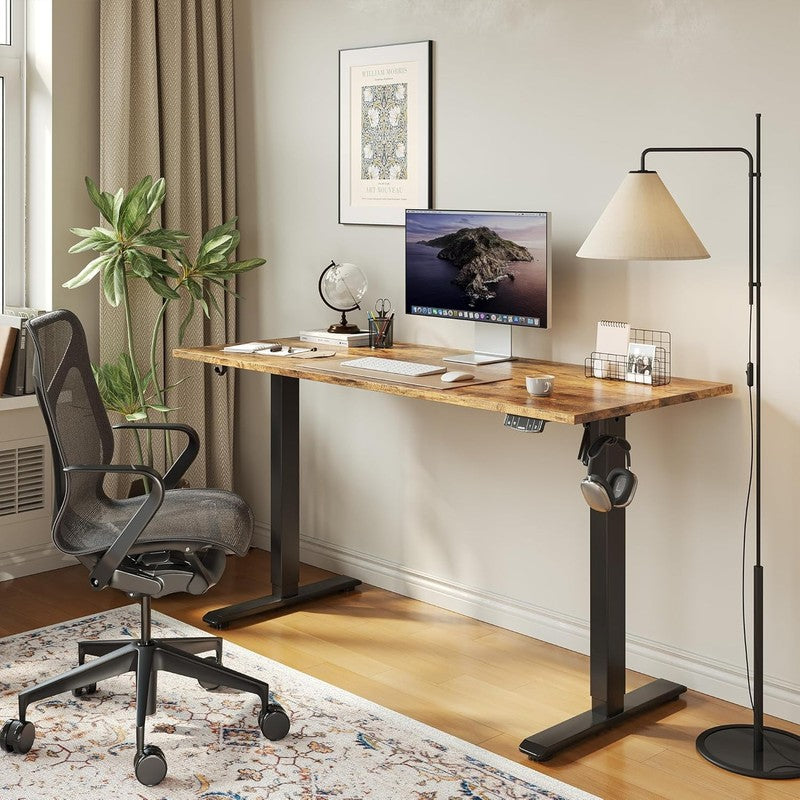 48"x24" Electric Standing Desk Adjustable Sit Stand Computer Table Rustic Brown1