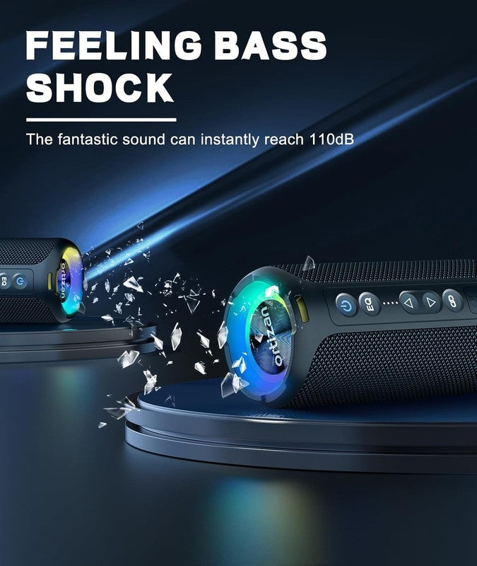 30W Bluetooth Speaker, IPX7 Waterproof, Deep Bass, LED Light, Navy, Portable5