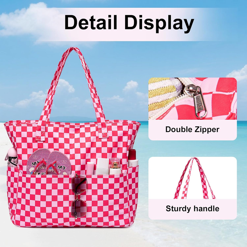 Large Waterproof Beach Bag Women Tote Sandproof Pool Gym Grocery Bag7