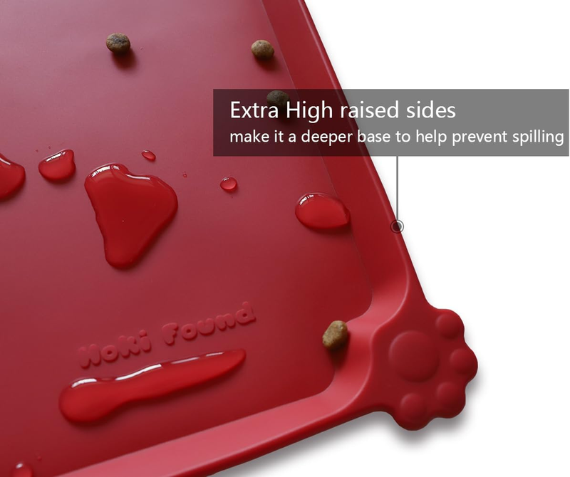Silicone Pet Feeding Mat Non Slip Waterproof Dog Cat Bowl Mat Classic Red1