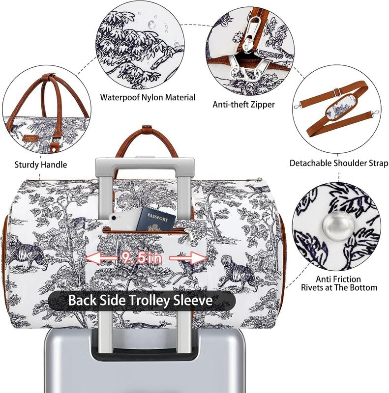 Garment Duffel Bag Travel Convertible Carry On Weekender w/ Shoe Pouch 3Pc Set4