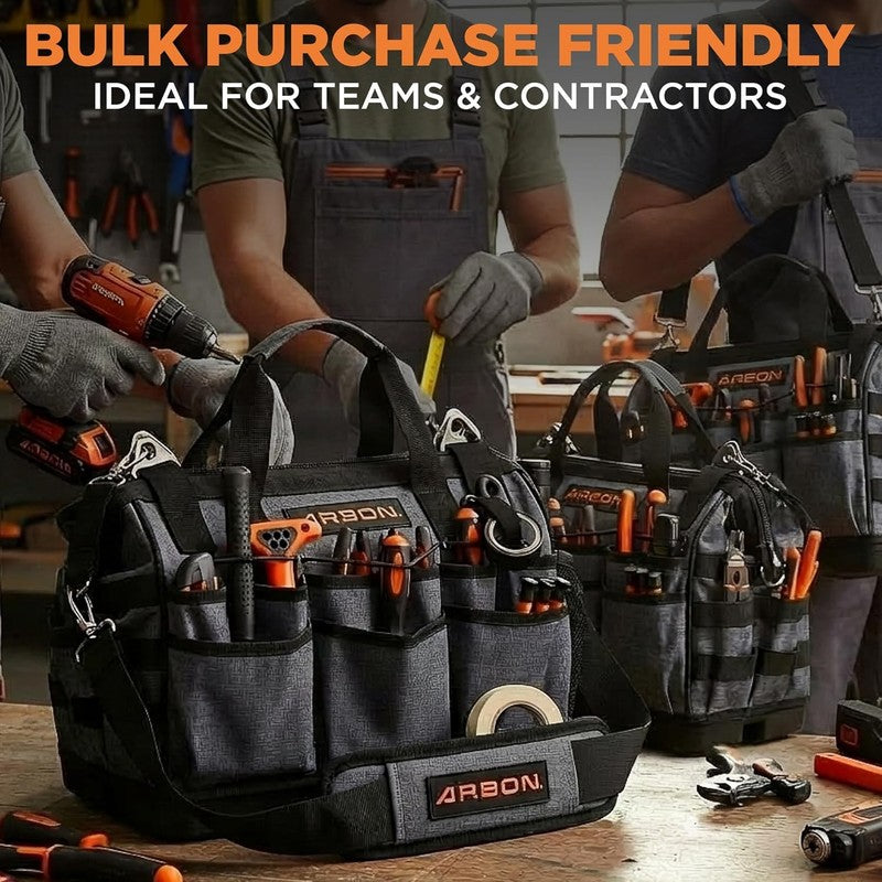 Heavy Duty Tool Bag 34 Pockets Waterproof Organizer for Electricians & Mechanics3