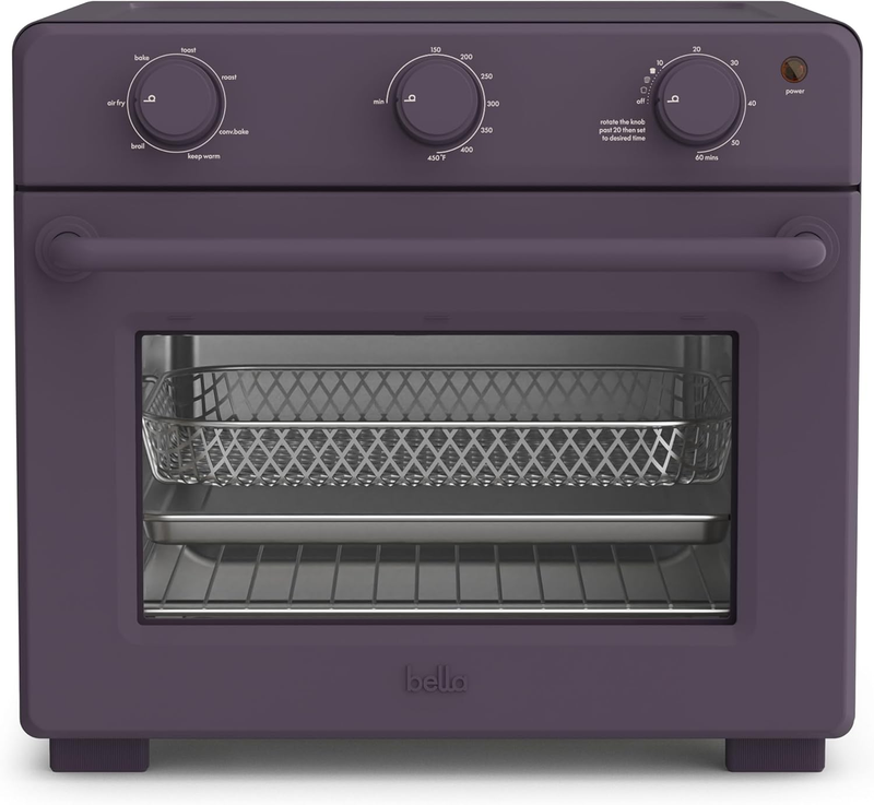 Air Fry Toaster Oven 1700W 7 Presets Dishwasher Safe Trays Plum8