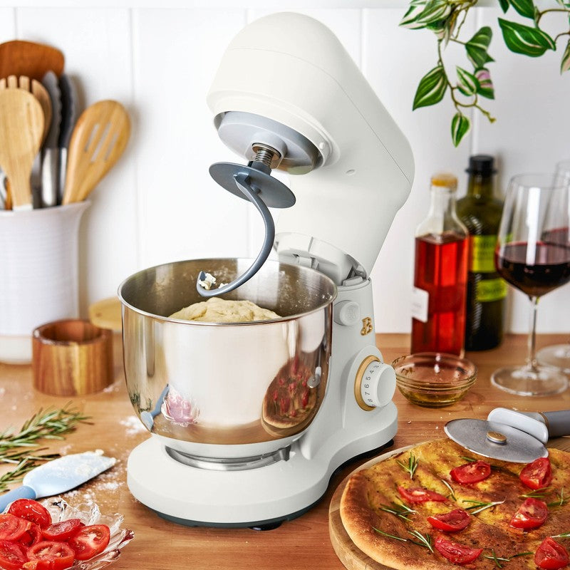 3.5 Qt Stand Mixer White Icing w/ Flat Beater Dough Hook & Whisk8