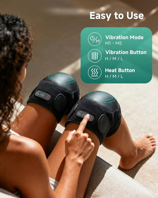 Cordless Knee Massager w/ Graphene Heat 360 Vibration Rechargeable Pain Relief7