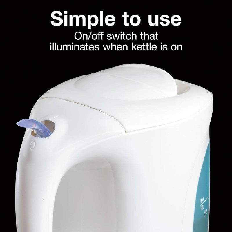 Electric Tea Kettle 1L 1000W Fast Boil Auto Shut Off Boil Dry Protection White4
