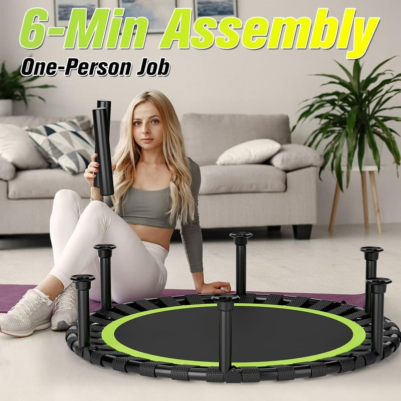 Foldable Mini Trampoline for Kids & Adults - 440Lbs Capacity Indoor Fitness7