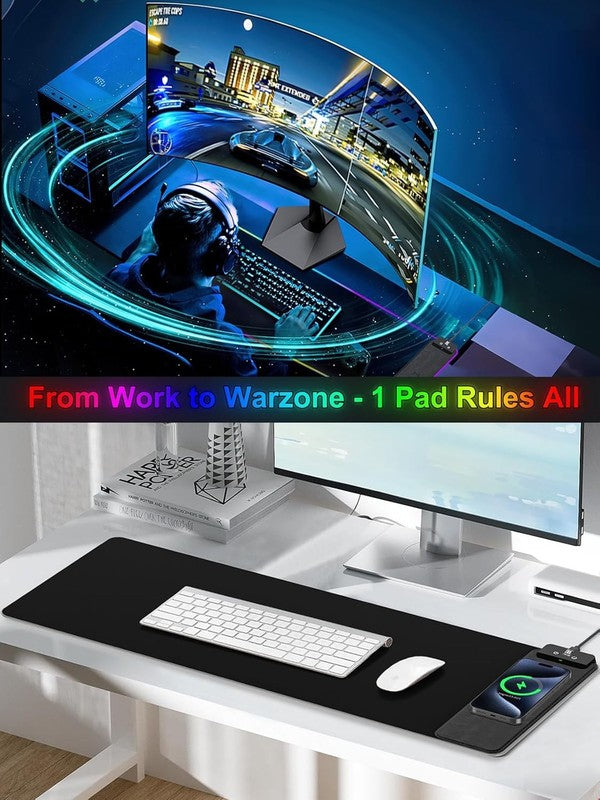 RGB Wireless Charging Mouse Pad - Large Non-Slip Gaming Desk Mat5