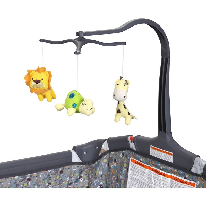 Nursery Center Playard with Toy Mobile, Tanzania Grey1