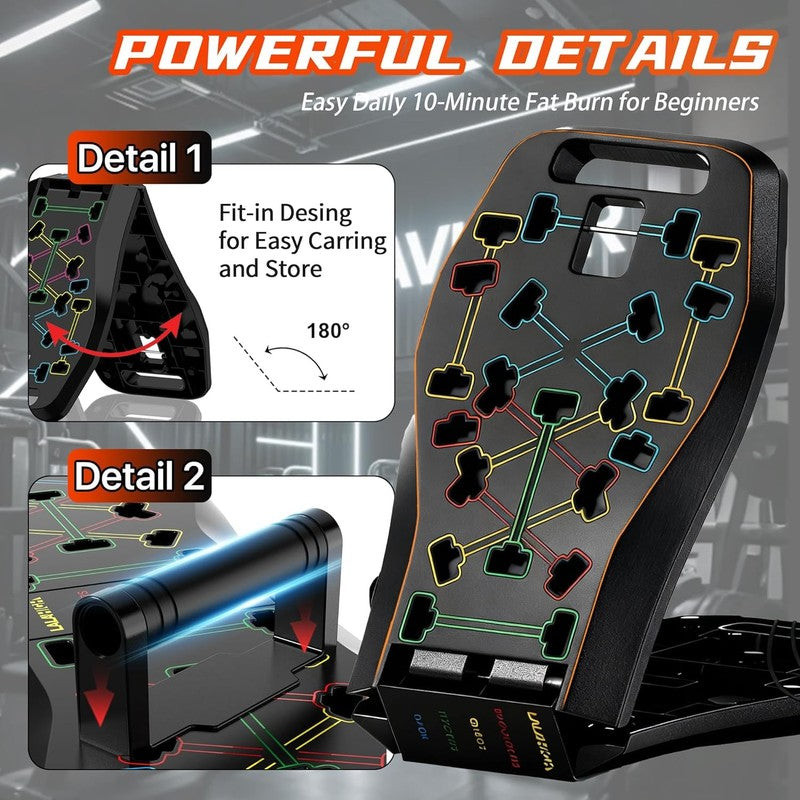 36-in-1 Push Up Board Home Gym w/ Ab Roller Resistance Bands Foldable8