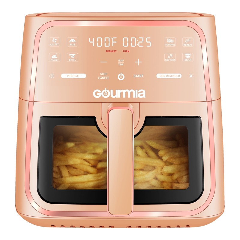 8 Quart Digital Window Air Fryer, with 8 One Touch Functions, Peach, New3