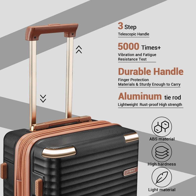 3 Piece Carry On Luggage Set with Swivel TSA Lock and Leather Carry Bag5