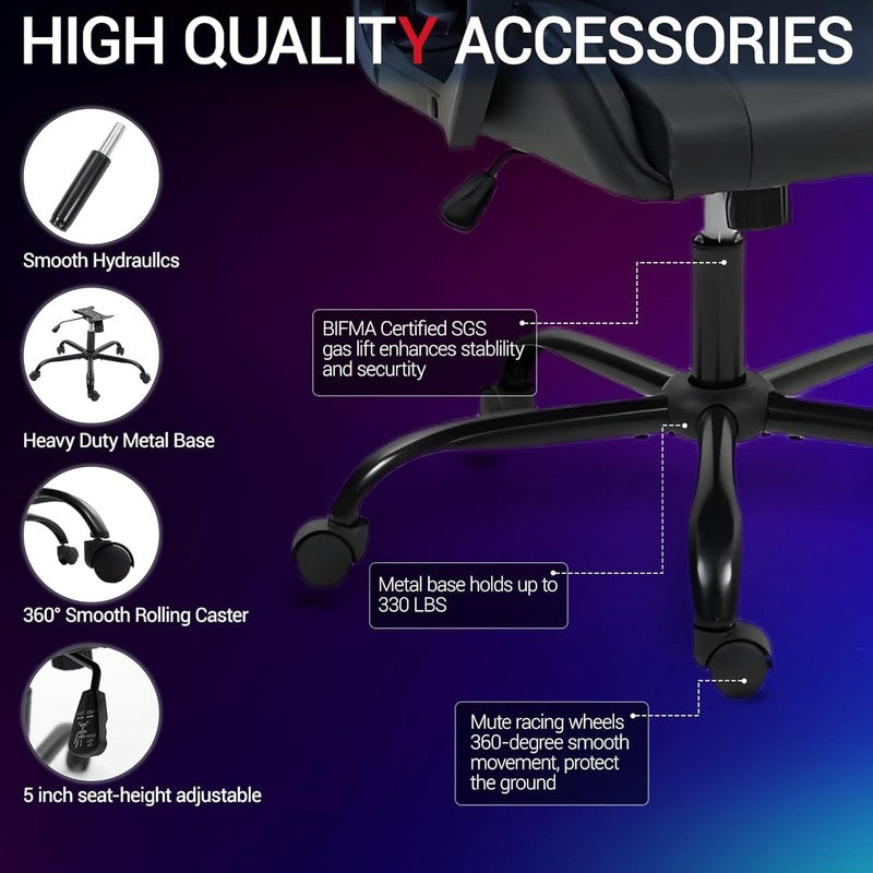 Massage Gaming Chair, Ergonomic PC Desk Chair with Headrest and Massage Lumbar S7
