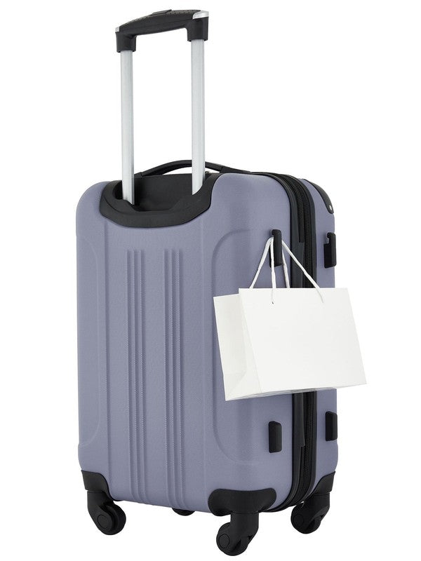 20 Inch Expandable Rolling Hard Side Carry On Luggage Blue Granite2
