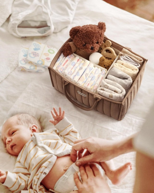 Baby Diaper Caddy Organizer Storage Basket Newborn Essentials Mocha4