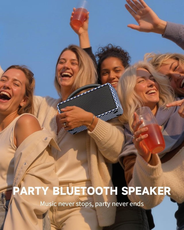 80W Portable Bluetooth Speaker 20H Playtime Subwoofer TWS Blue3
