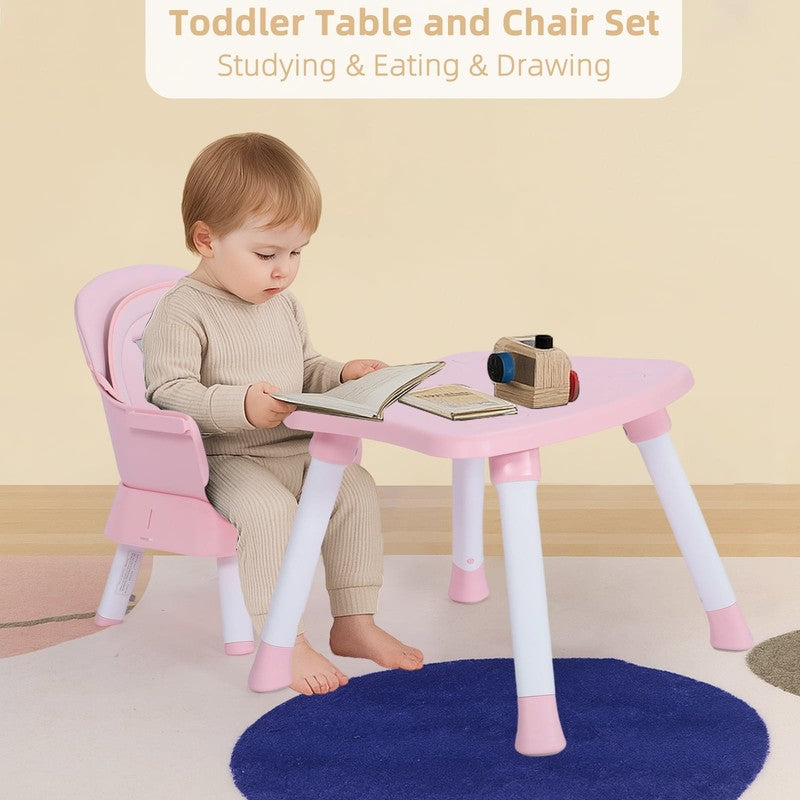 8 in 1 Baby High Chair, Toddler Dining Booster Seat for Eating, Pink White8