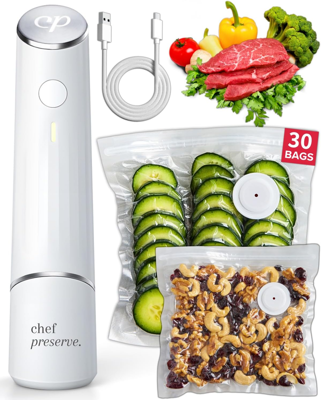 Compact Handheld Vacuum Sealer – Food Sealer Machine with 30 Reusable Bags7