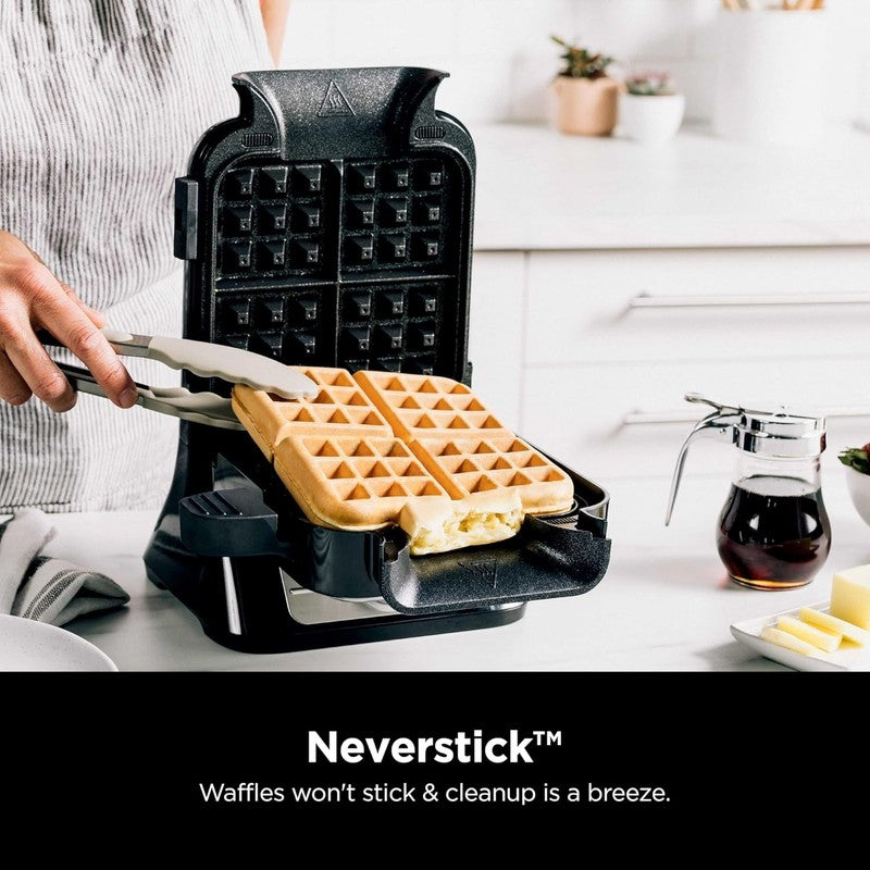 Belgian Waffle Maker Pro | Vertical Design | 5 Shade Settings with Precision Pou2