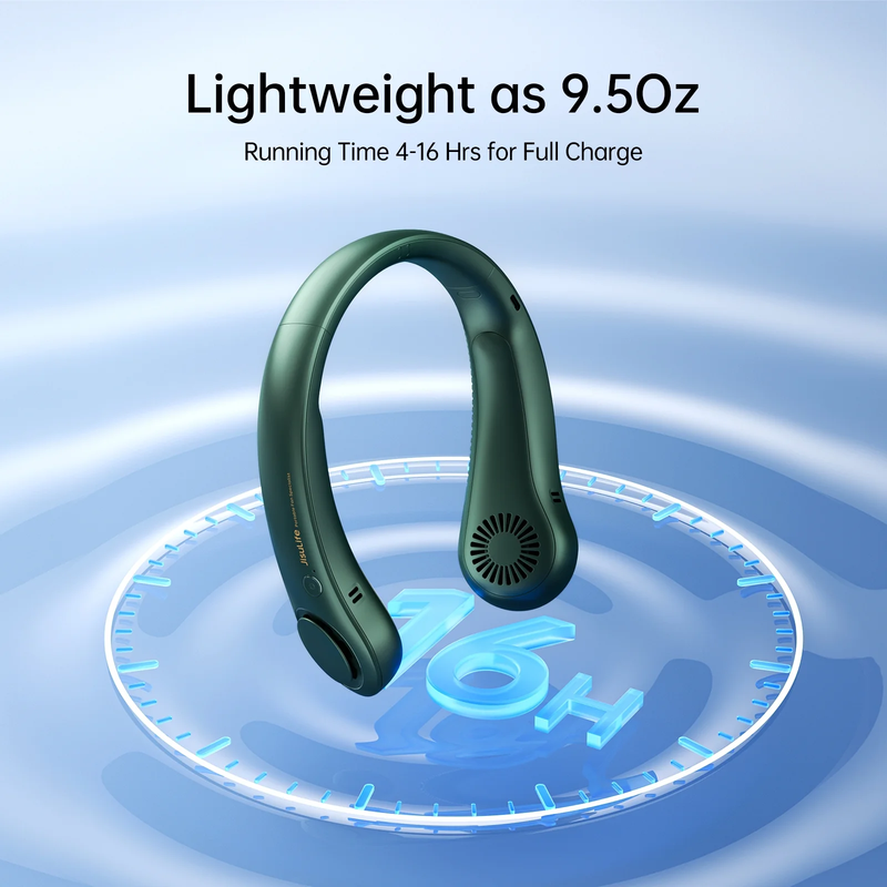 Portable Neck Fan Bladeless Wearable Hands Free 5 Speed 16H Green7
