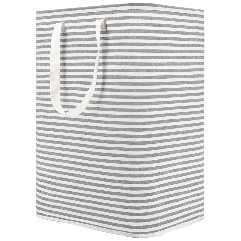 80L Freestanding Laundry Hamper w/ Handle, Collapsible Cotton Basket – Grey0