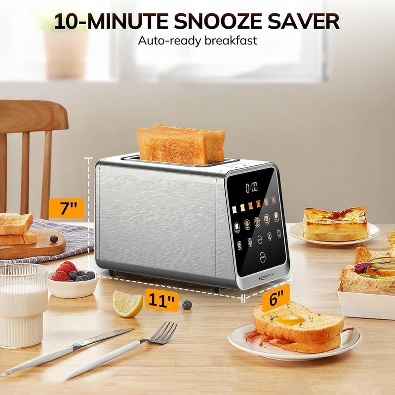 2-Slice Digital Smart Toaster Touchscreen Reheat Defrost Bagels Bread SS7