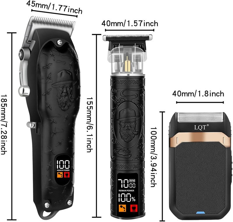 Cordless Hair Clipper Set for Men - Grooming Kit & Beard Trimmer (Black)6