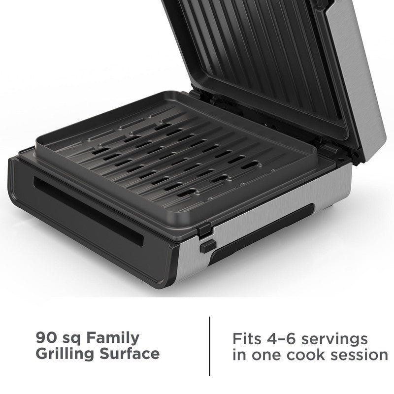 4–6 Serving Electric Indoor Grill, Contact Smokeless Grilling with Removable Pla5