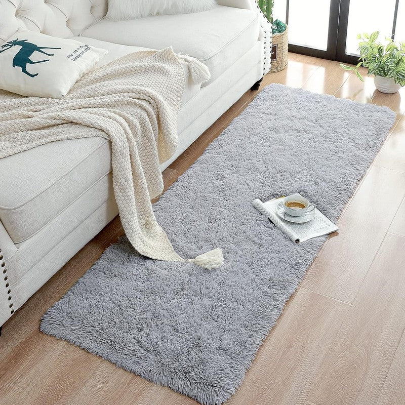 Soft Runner Rugs for Bedroom Living Room Plush Fluffy Rug 2X6 Feet, Shag Furry A4