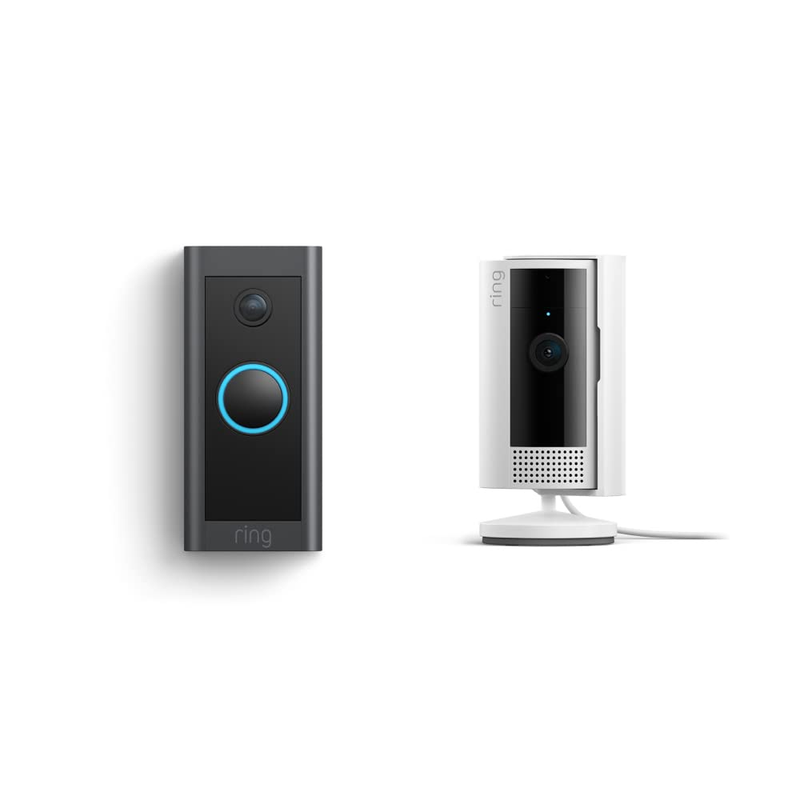 Indoor Cam White with Wired Video Doorbell HD Security Camera Bundle1